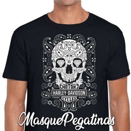 Camiseta Motera Skull Harley Davidson.