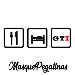 Pegatina Eat Sleep GTI